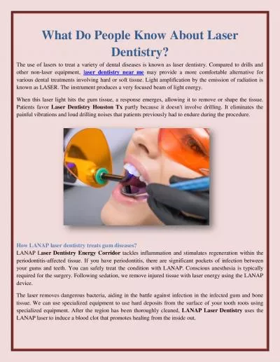 What Do People Know About Laser Dentistry?