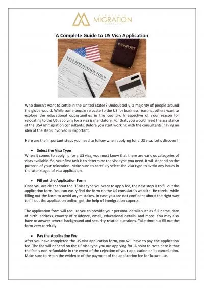 Strategic Migration Services - A Complete Guide to US Visa Application