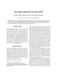 TheNuclearReactionCodeMcGNASHP.Talou,M.B.Chadwick,P.G.YoungandT.Kaw