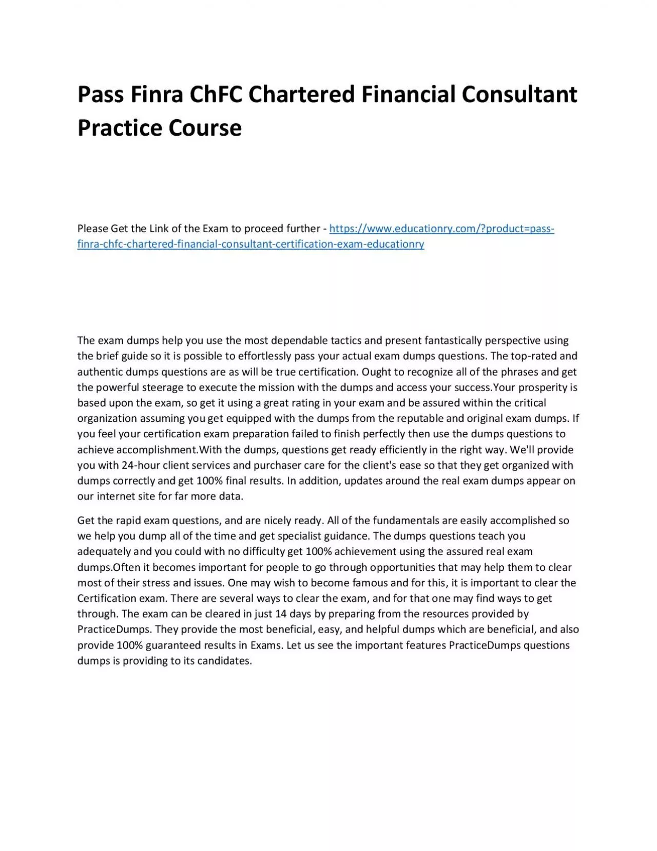 PDF-Finra ChFC Chartered Financial Consultant