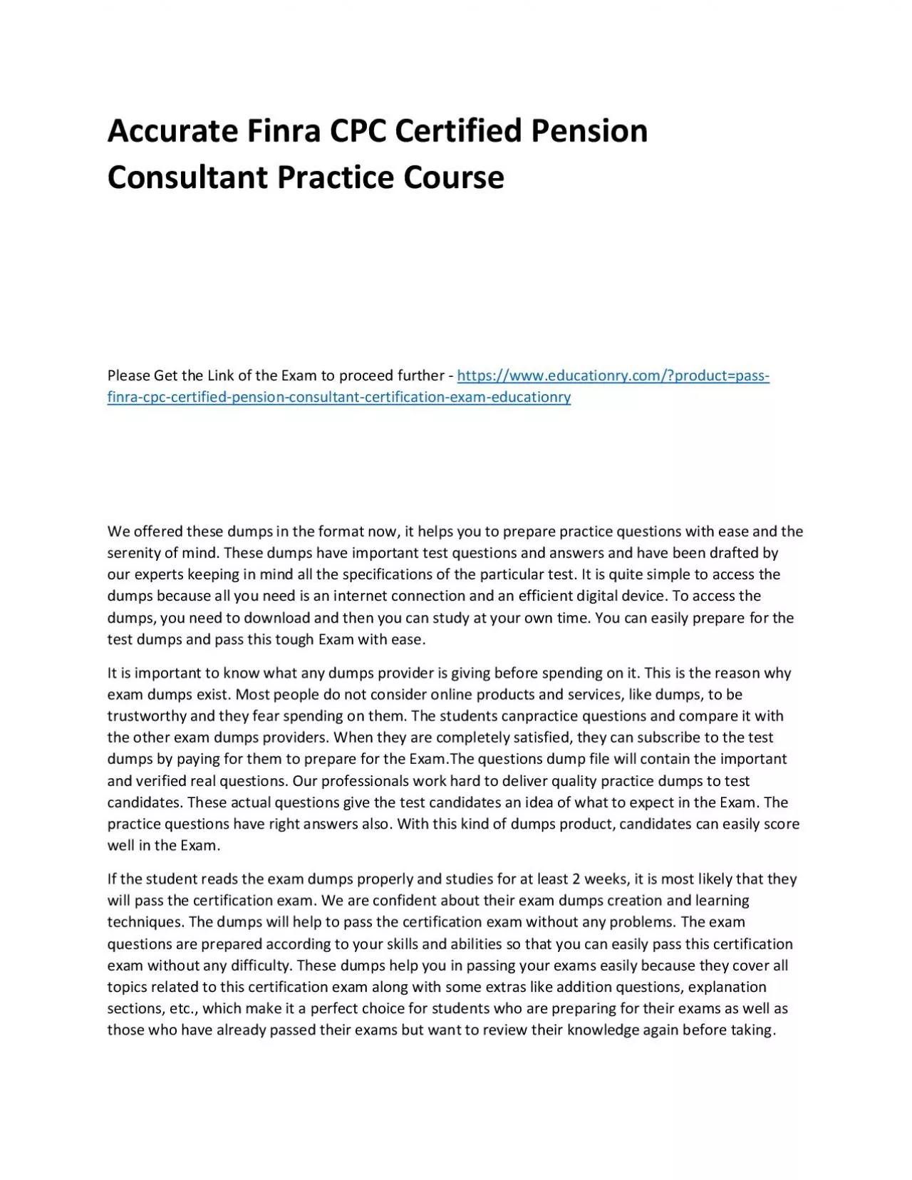 PDF-Finra CPC Certified Pension Consultant