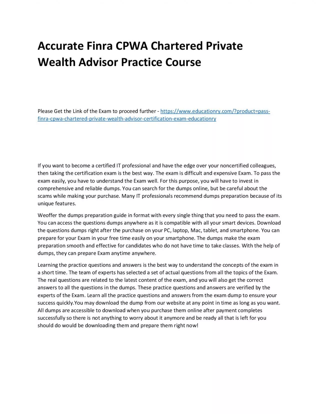 PDF-Finra CPWA Chartered Private Wealth Advisor