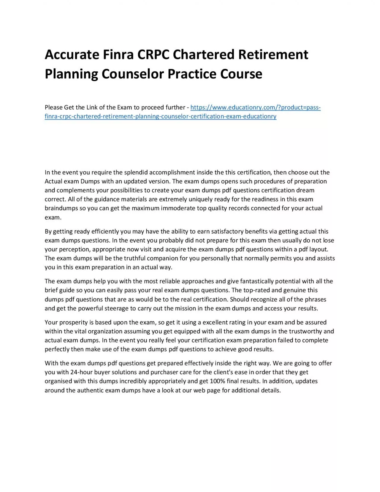 PDF-Finra CRPC Chartered Retirement Planning Counselor