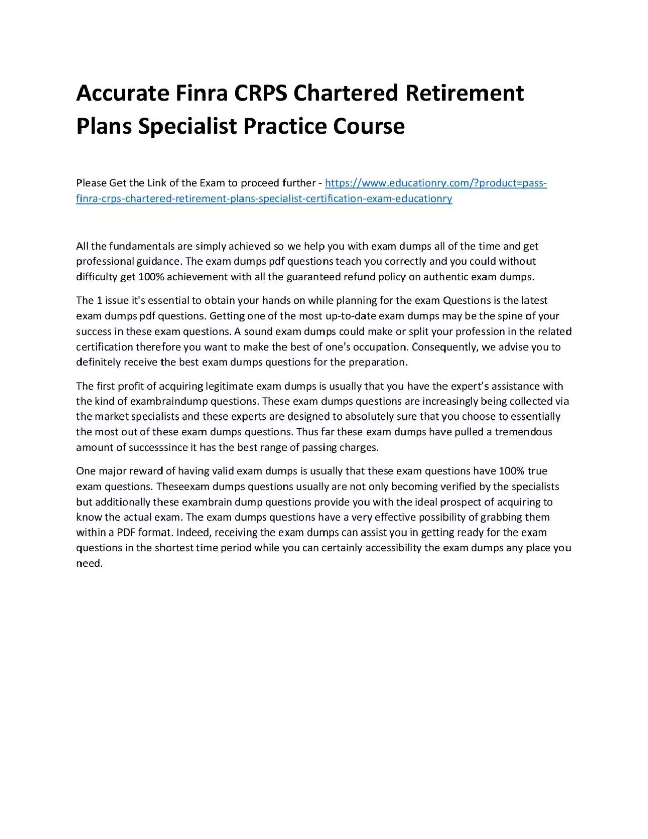 PDF-Finra CRPS Chartered Retirement Plans Specialist