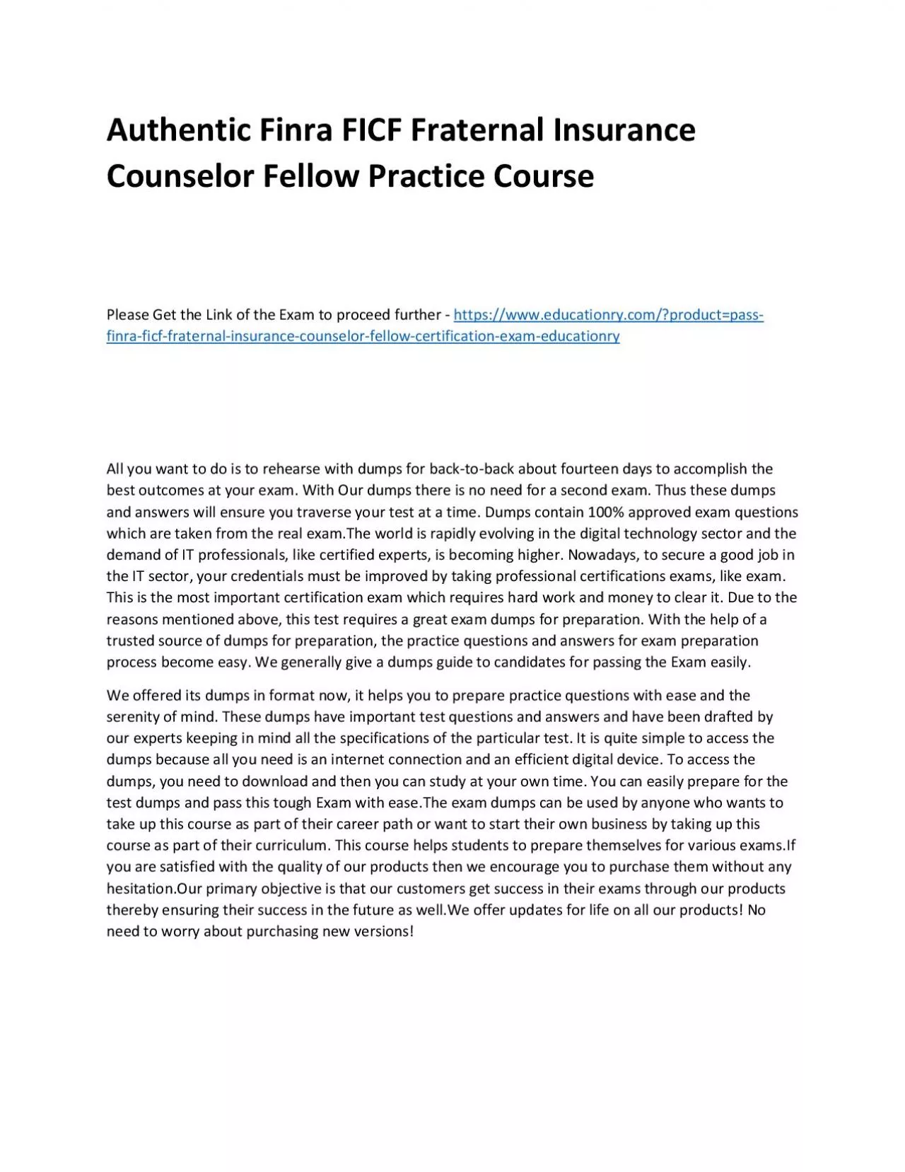 PDF-Finra FICF Fraternal Insurance Counselor Fellow