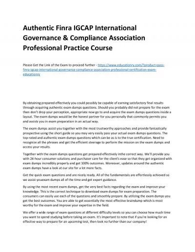 Finra IGCAP International Governance & Compliance Association Professional