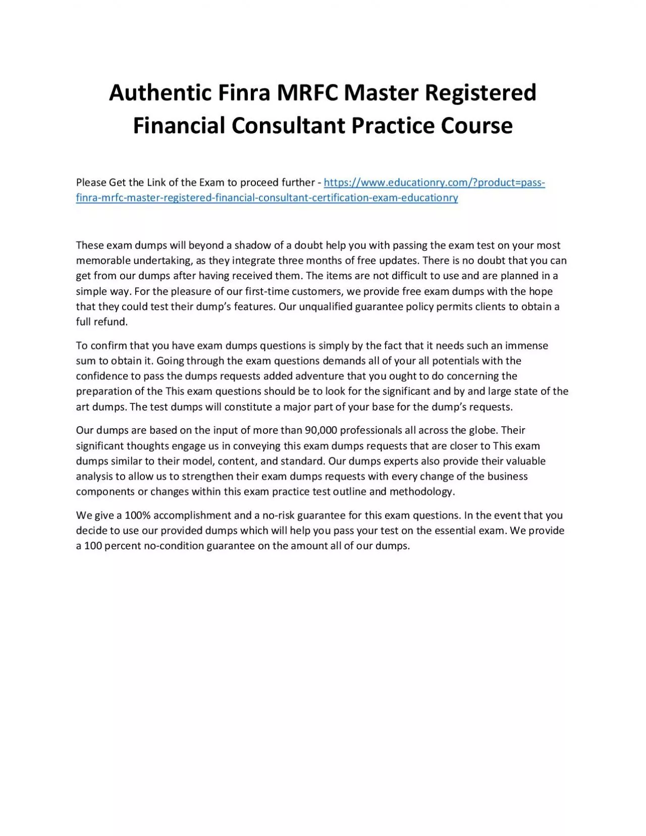 PDF-Finra MRFC Master Registered Financial Consultant