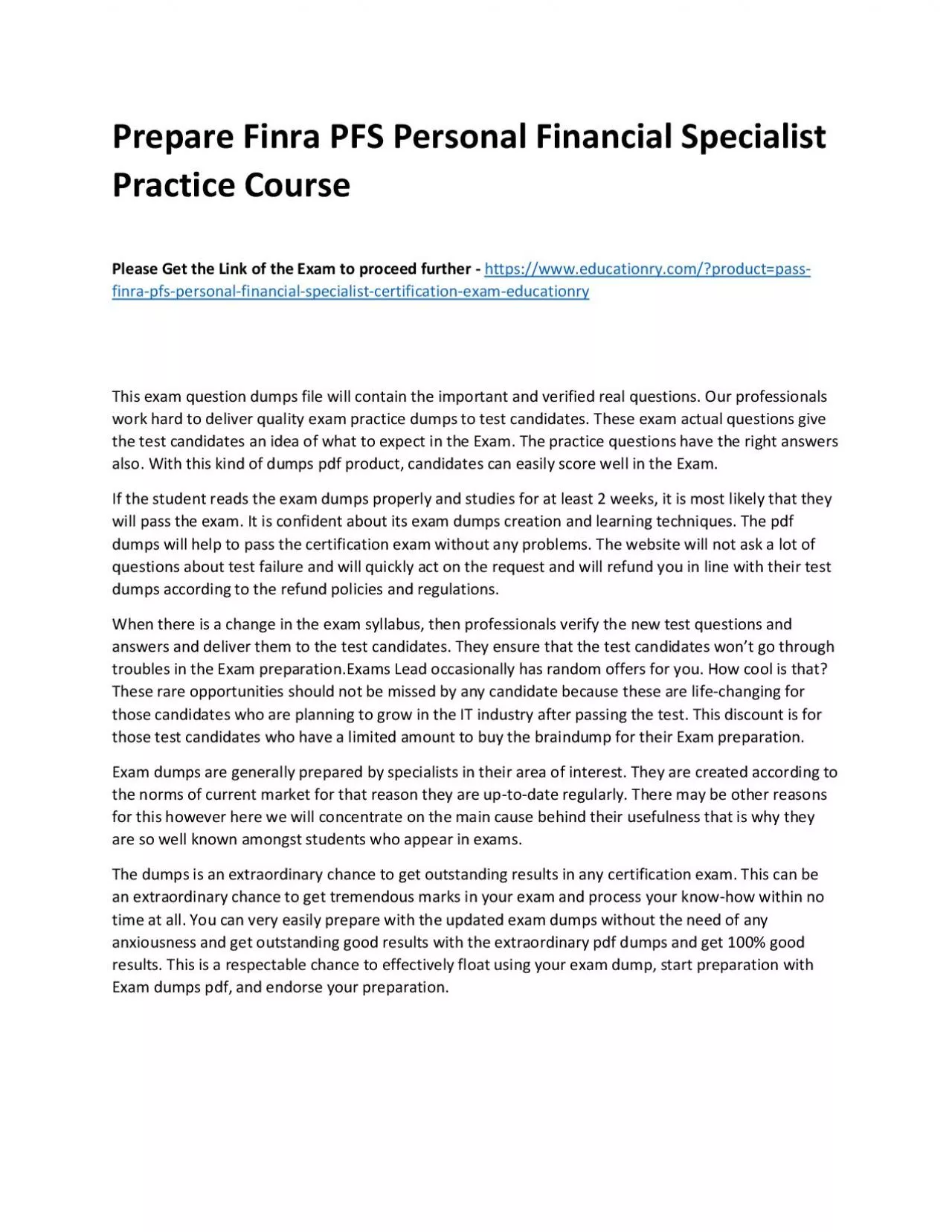 PDF-Finra PFS Personal Financial Specialist