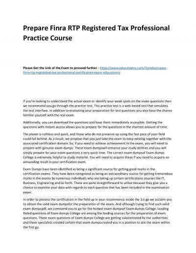 Finra RTP Registered Tax Professional