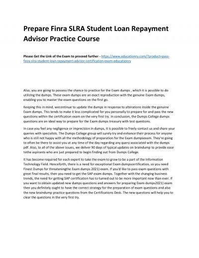 Finra SLRA Student Loan Repayment Advisor