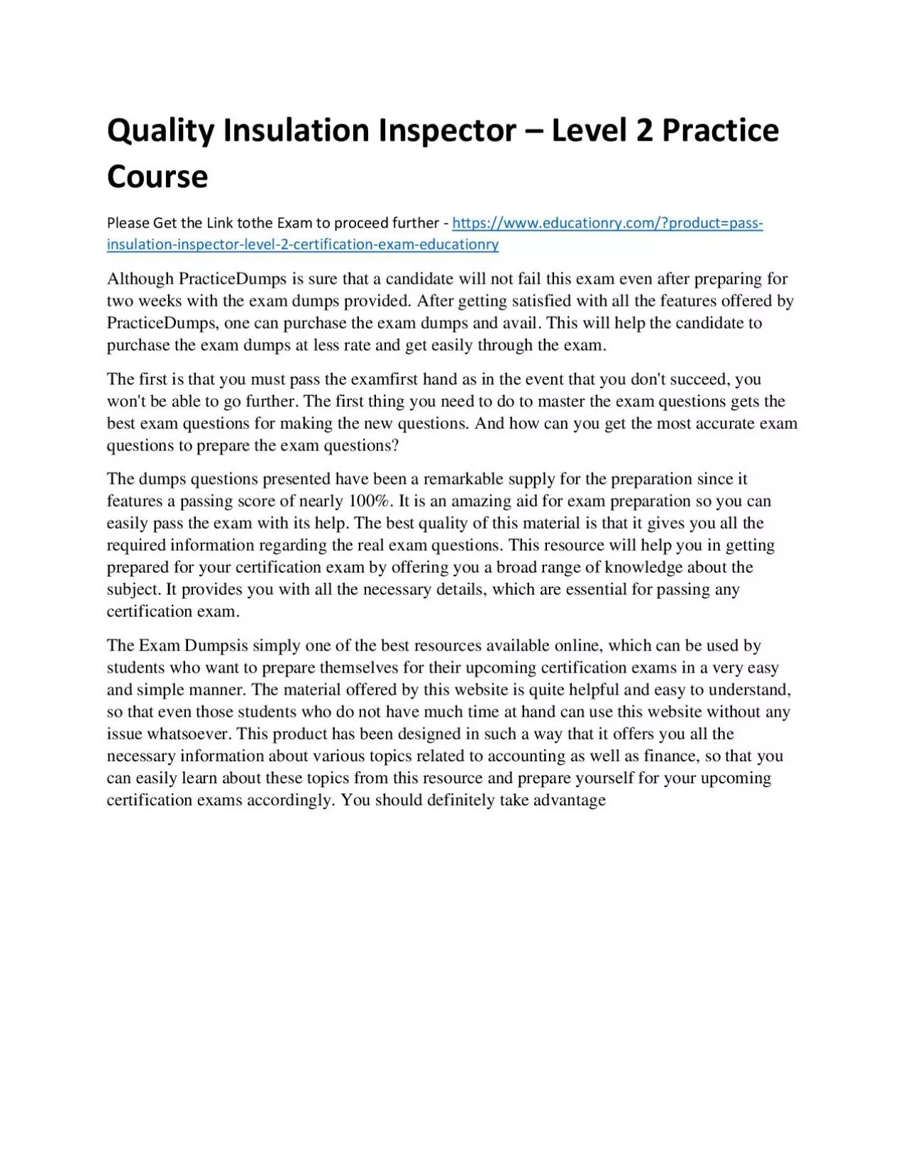 PDF-Insulation Inspector – Level 2