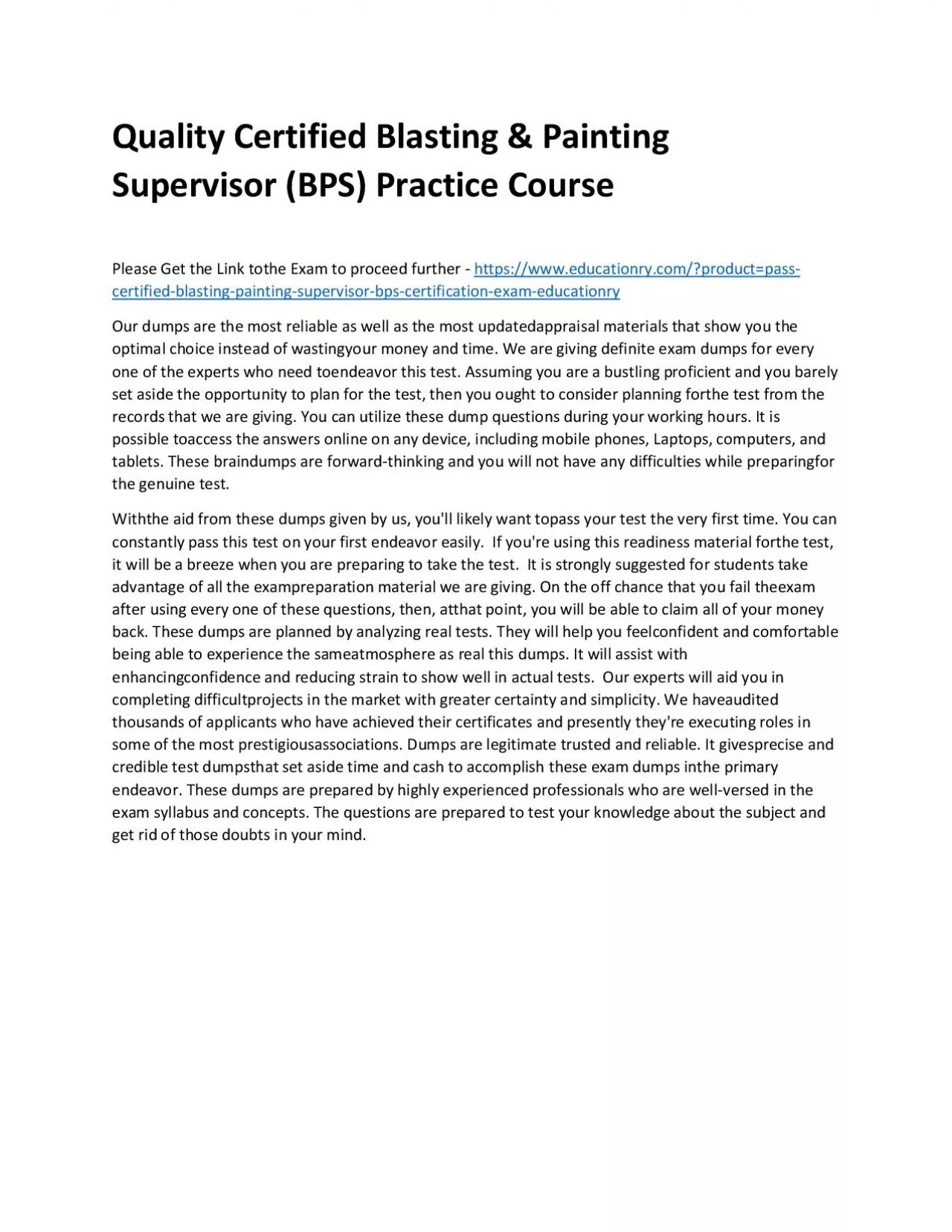 PDF-Certified Blasting & Painting Supervisor (BPS)