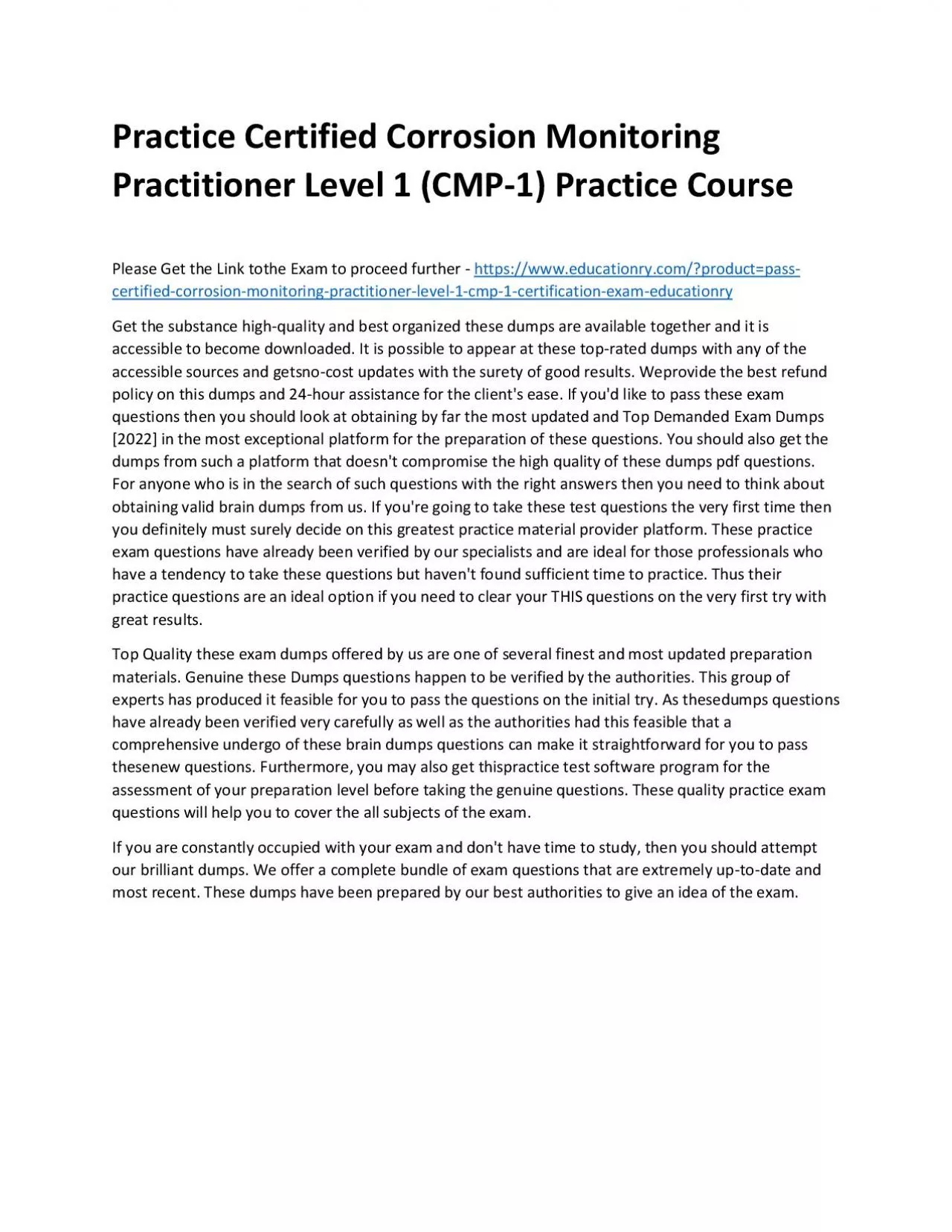 PDF-Certified Corrosion Monitoring Practitioner Level 1 (CMP-1)