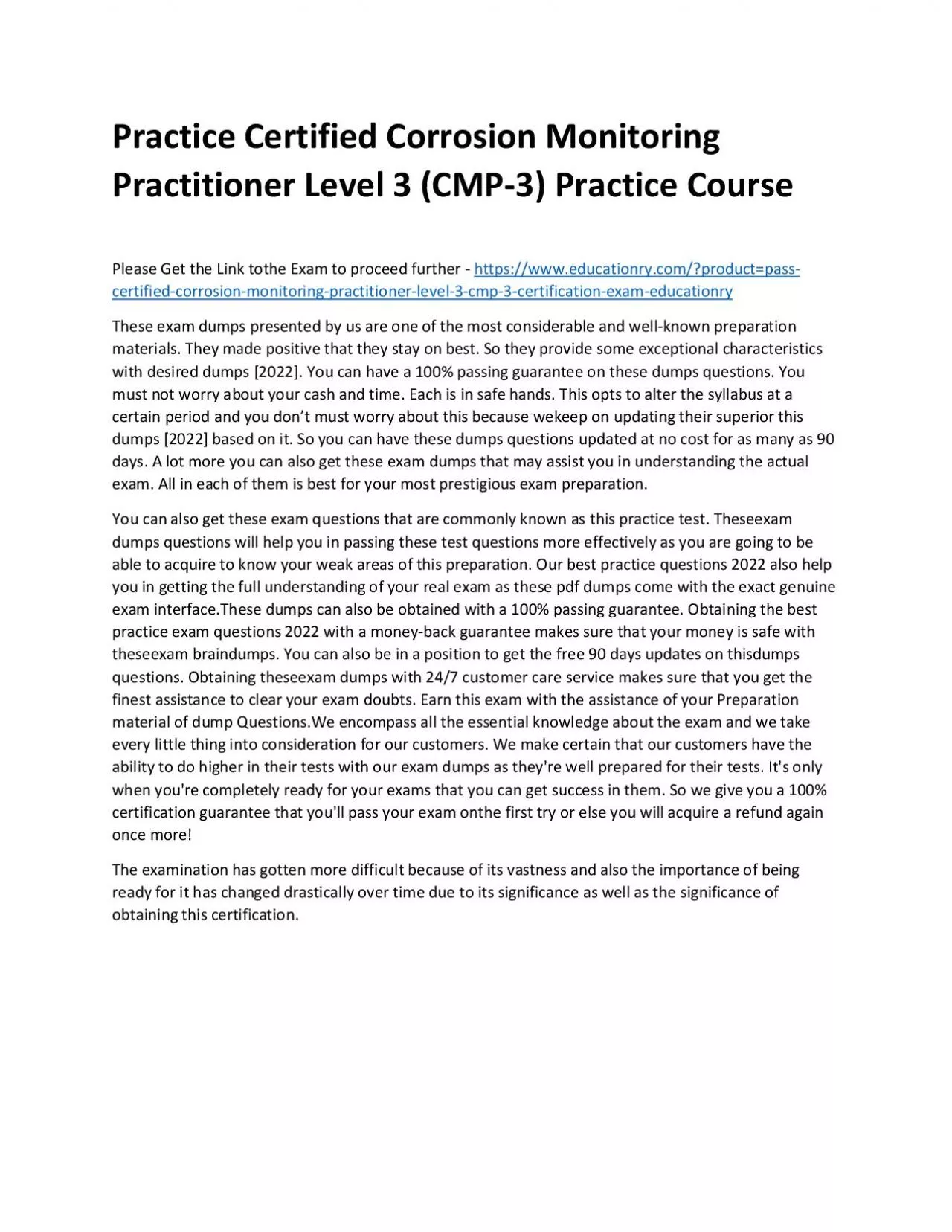 PDF-Certified Corrosion Monitoring Practitioner Level 3 (CMP-3)