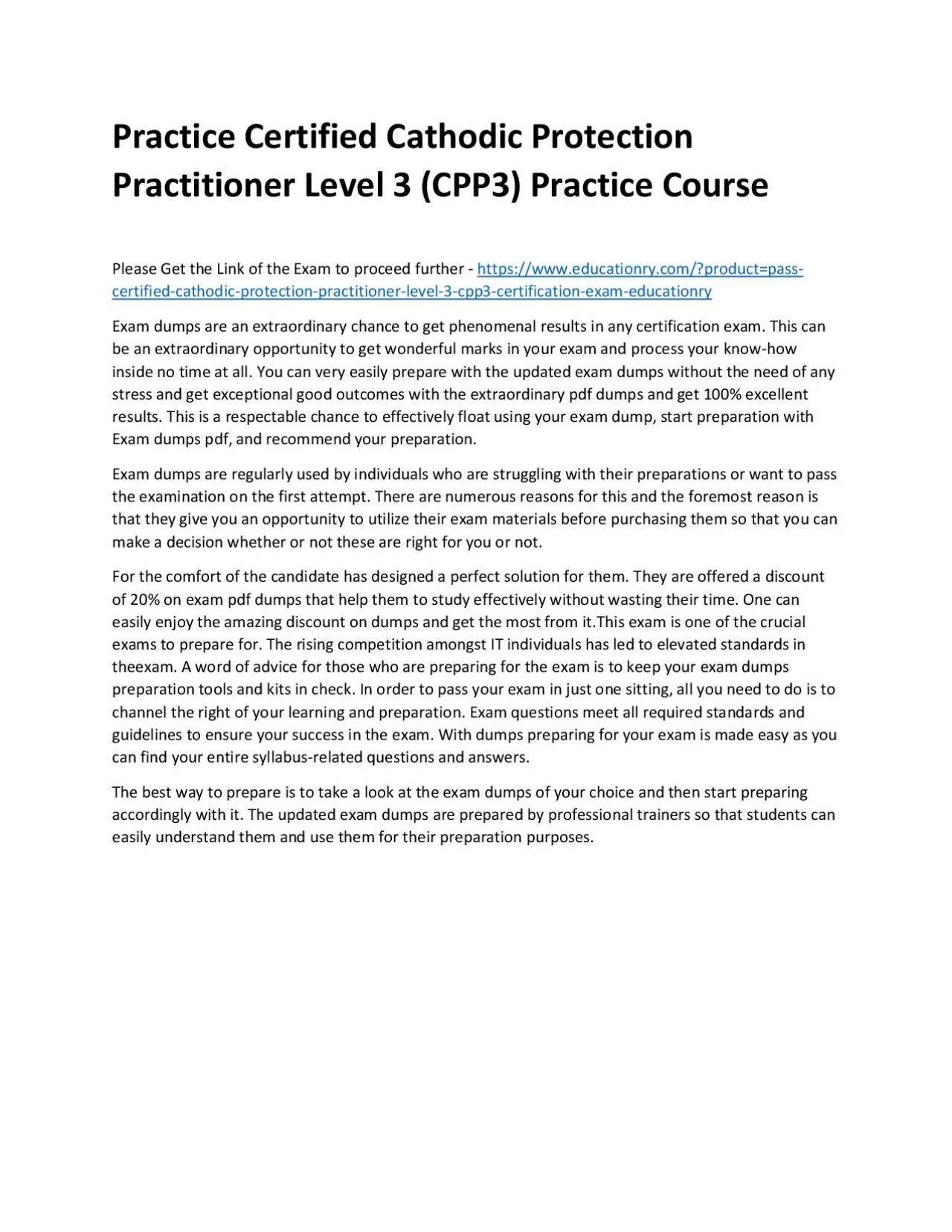 Certified Cathodic Protection Practitioner Level 3 (CPP3)