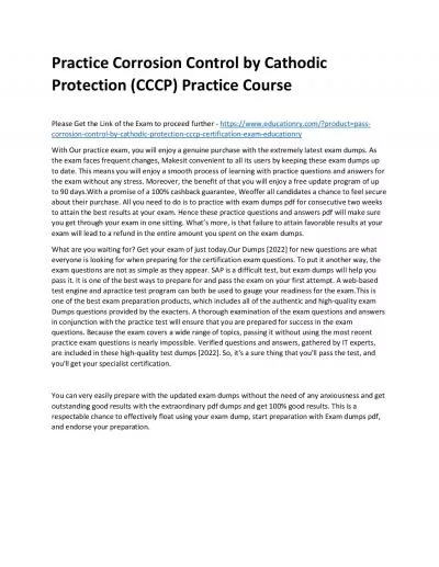 Corrosion Control by Cathodic Protection (CCCP)
