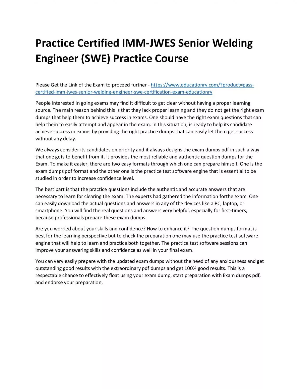 PDF-Certified IMM-JWES Senior Welding Engineer (SWE)