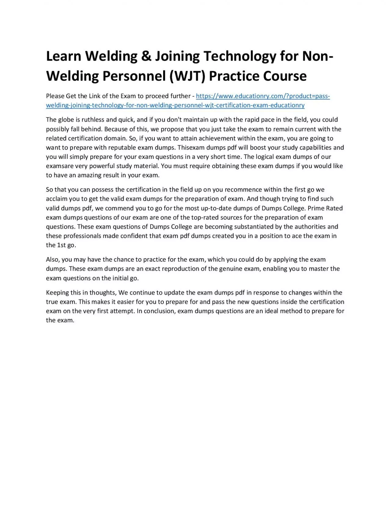 PDF-Welding & Joining Technology for Non-Welding Personnel (WJT)