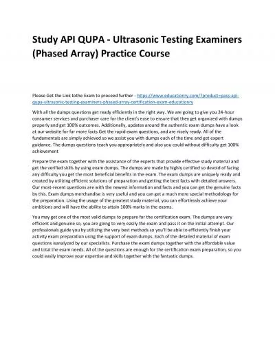 API QUPA - Ultrasonic Testing Examiners (Phased Array)