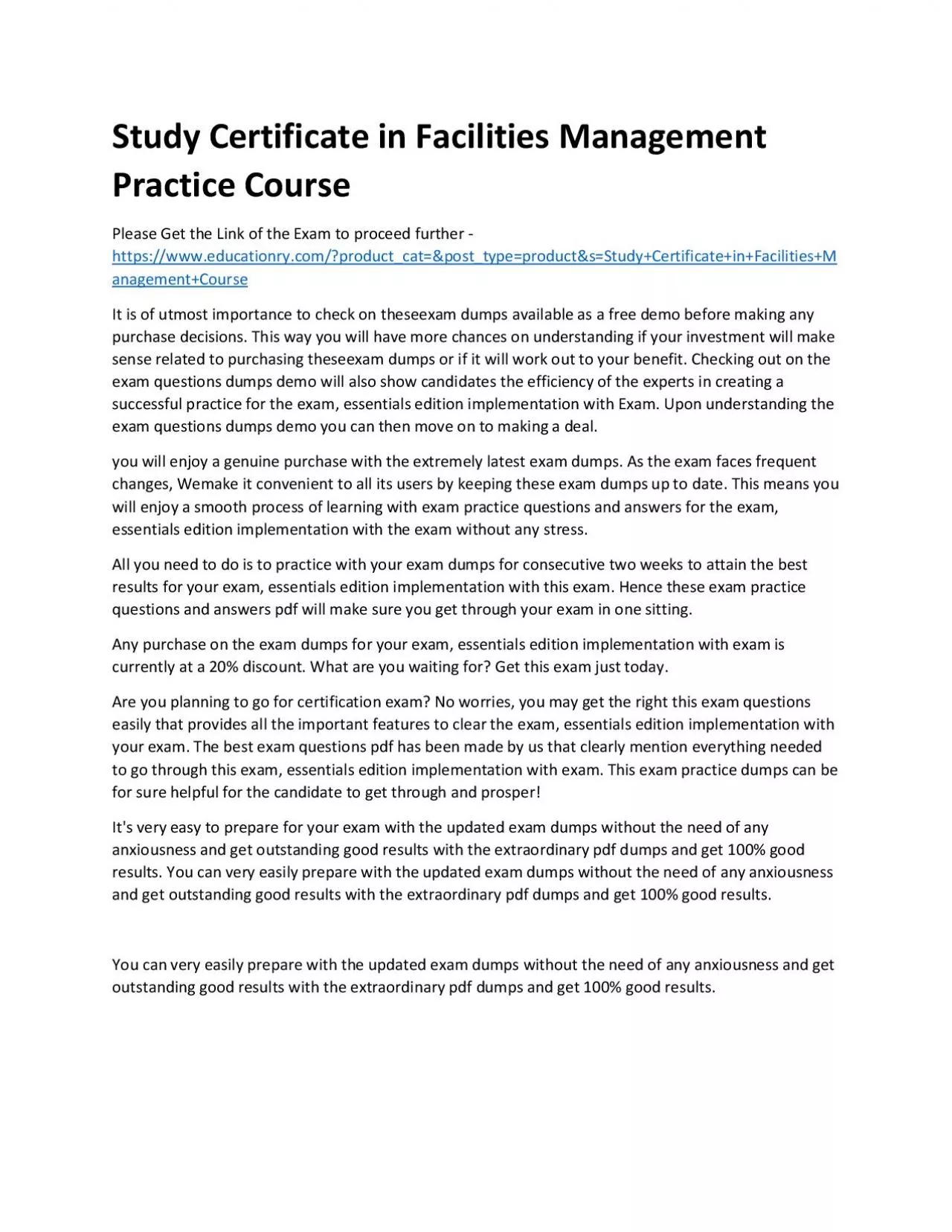 PDF-Certificate in Facilities Management