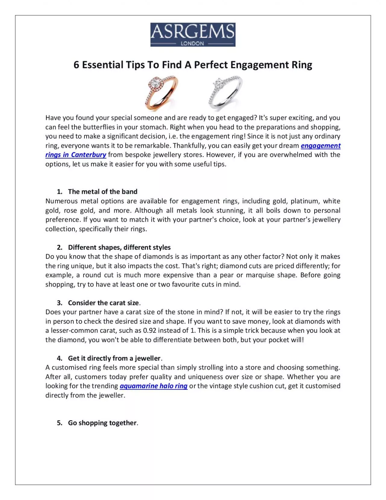 6 Essential Tips To Find A Perfect Engagement Ring