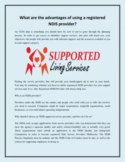 What are the advantages of using a registered NDIS provider?