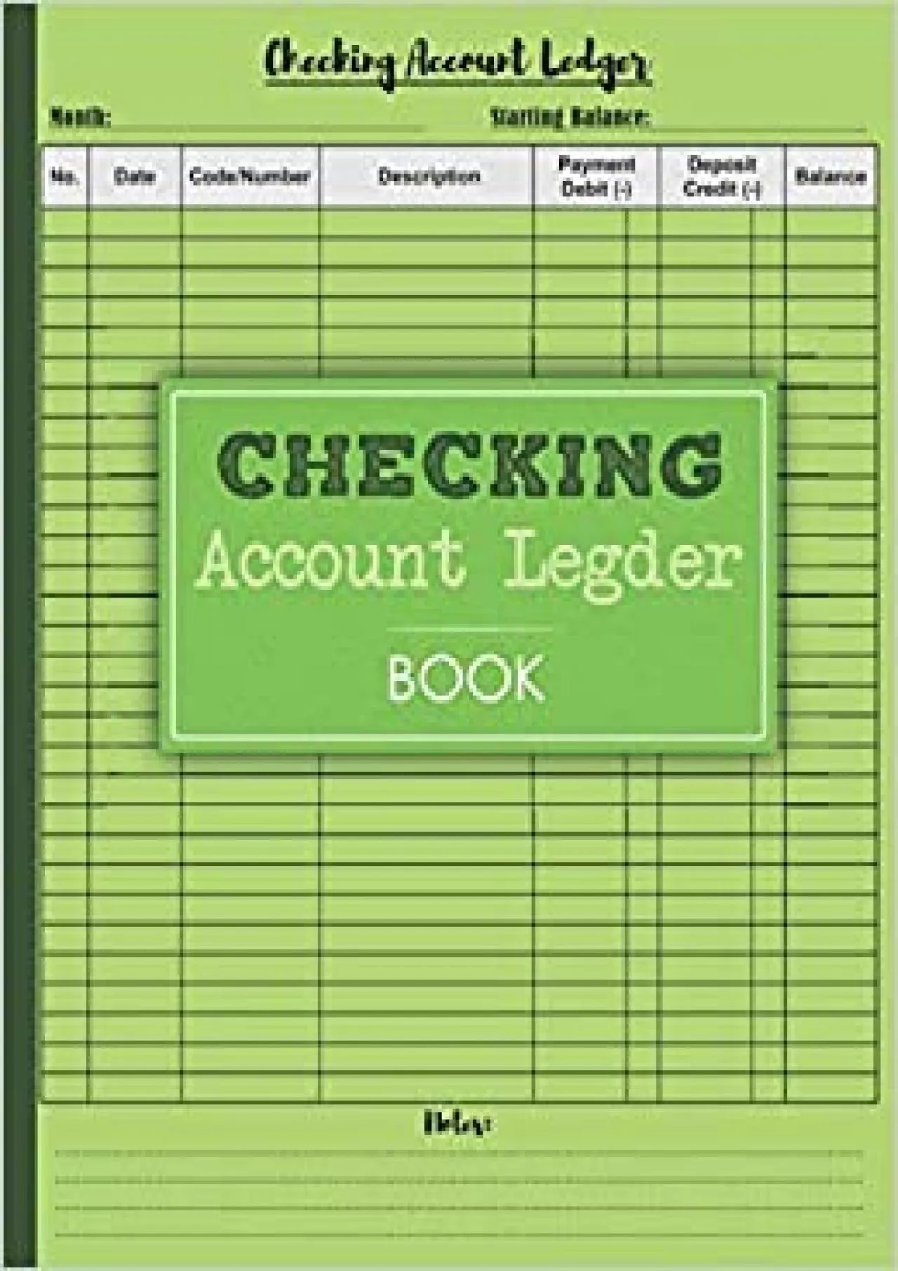 Checking Account Ledger Book: Personal Check And Debit Card Log Book Account Payment Record