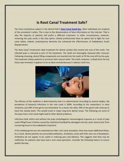 Is Root Canal Treatment Safe?