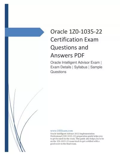 Oracle 1Z0-1035-22 Certification Exam Questions and Answers PDF