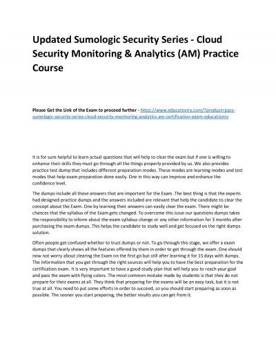 Sumologic Security Series - Cloud Security Monitoring & Analytics (AM)