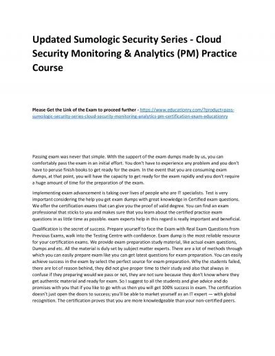 Sumologic Security Series - Cloud Security Monitoring & Analytics (PM)