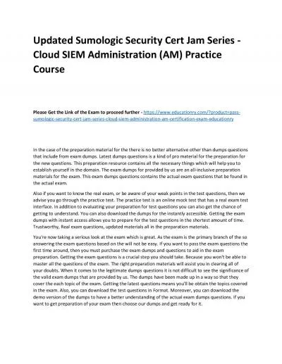 Sumologic Security Cert Jam Series - Cloud SIEM Administration (AM)