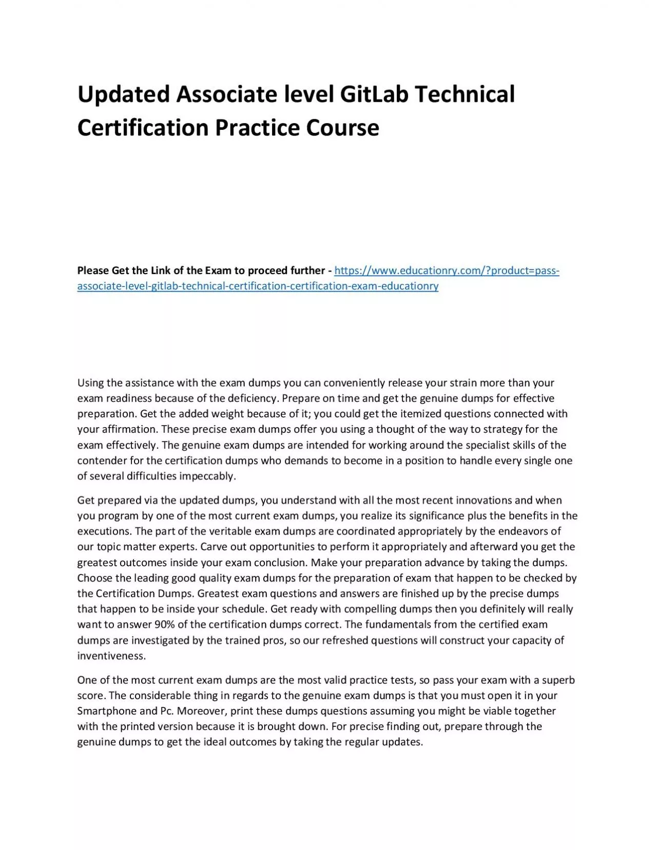 PDF-Associate level GitLab Technical Certification