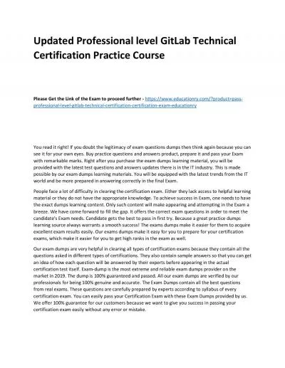 Professional level GitLab Technical Certification