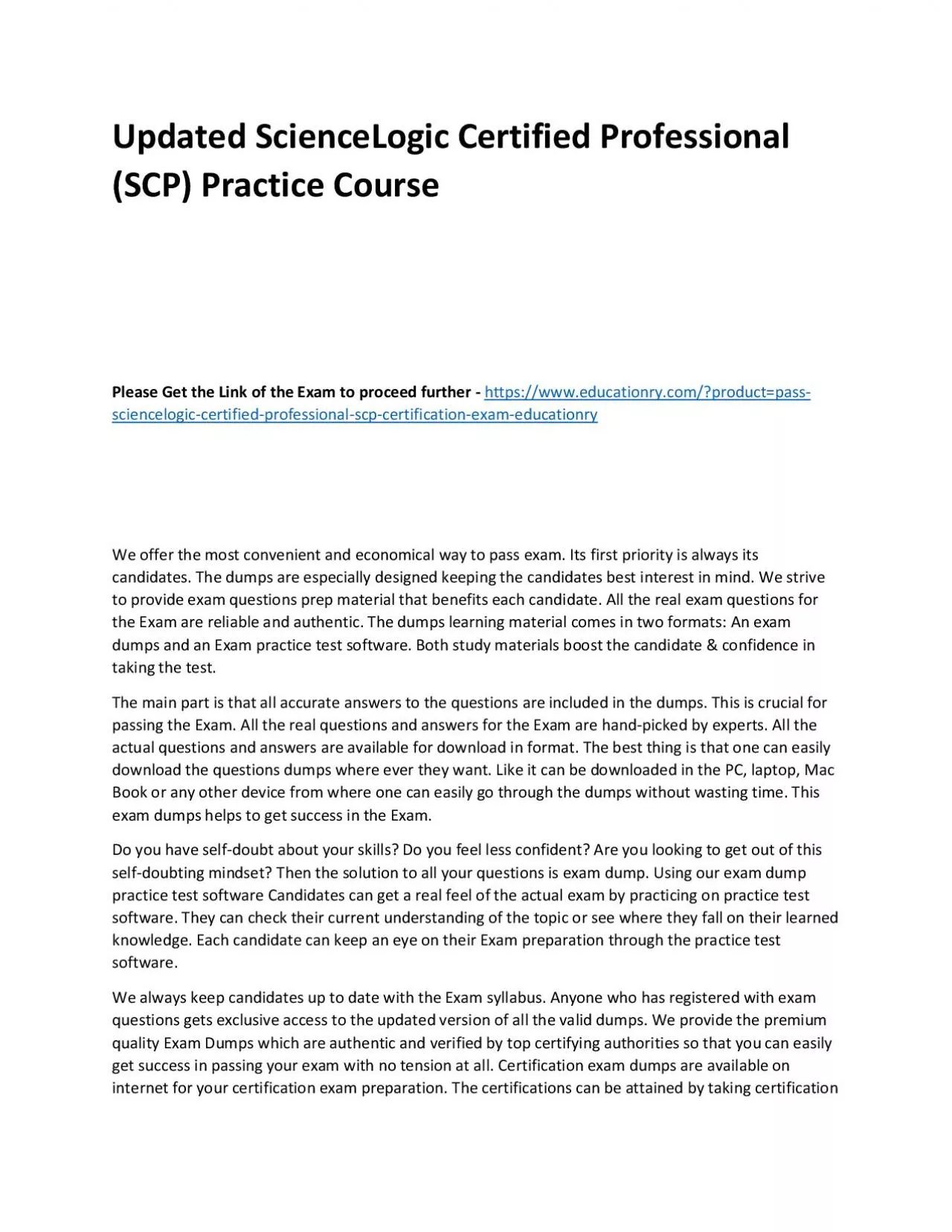 PDF-ScienceLogic Certified Professional (SCP)