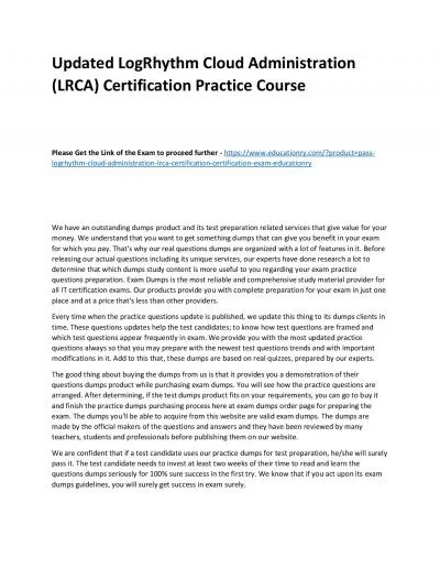 LogRhythm Cloud Administration (LRCA) Certification