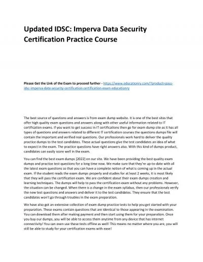 IDSC: Imperva Data Security Certification