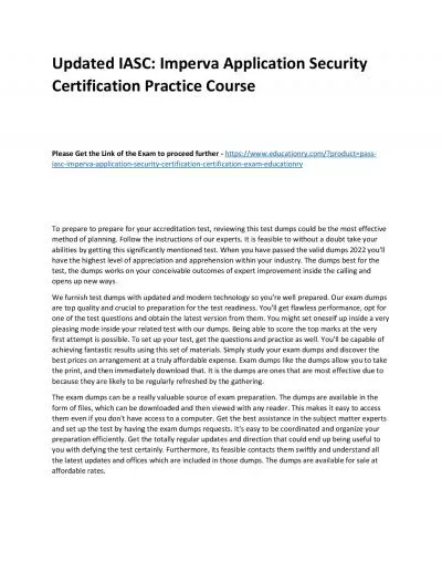 IASC: Imperva Application Security Certification