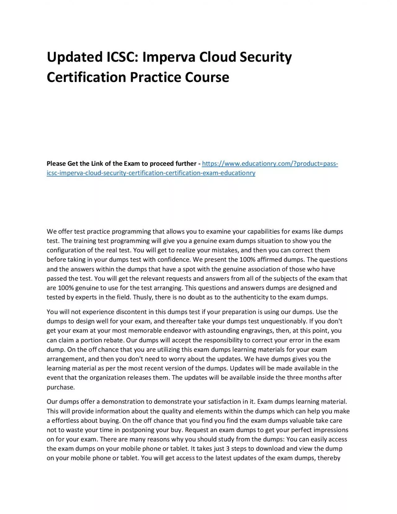 PDF-ICSC: Imperva Cloud Security Certification