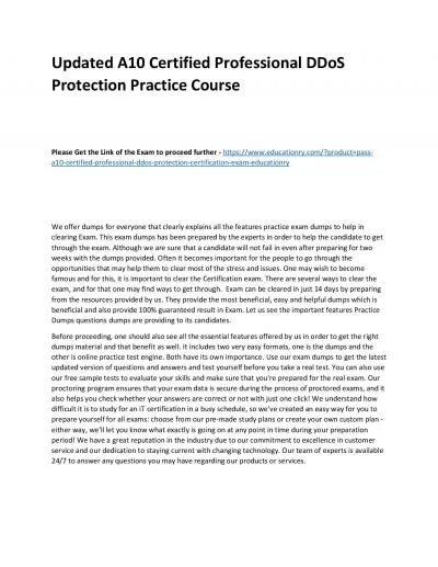 A10 Certified Professional DDoS Protection