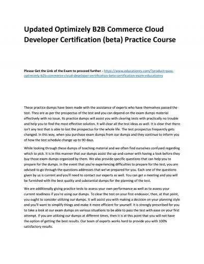 Optimizely B2B Commerce Cloud Developer Certification (beta)