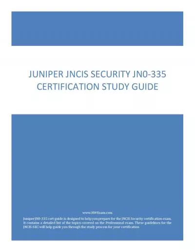 Juniper JNCIS Security JN0-335 Certification Study Guide