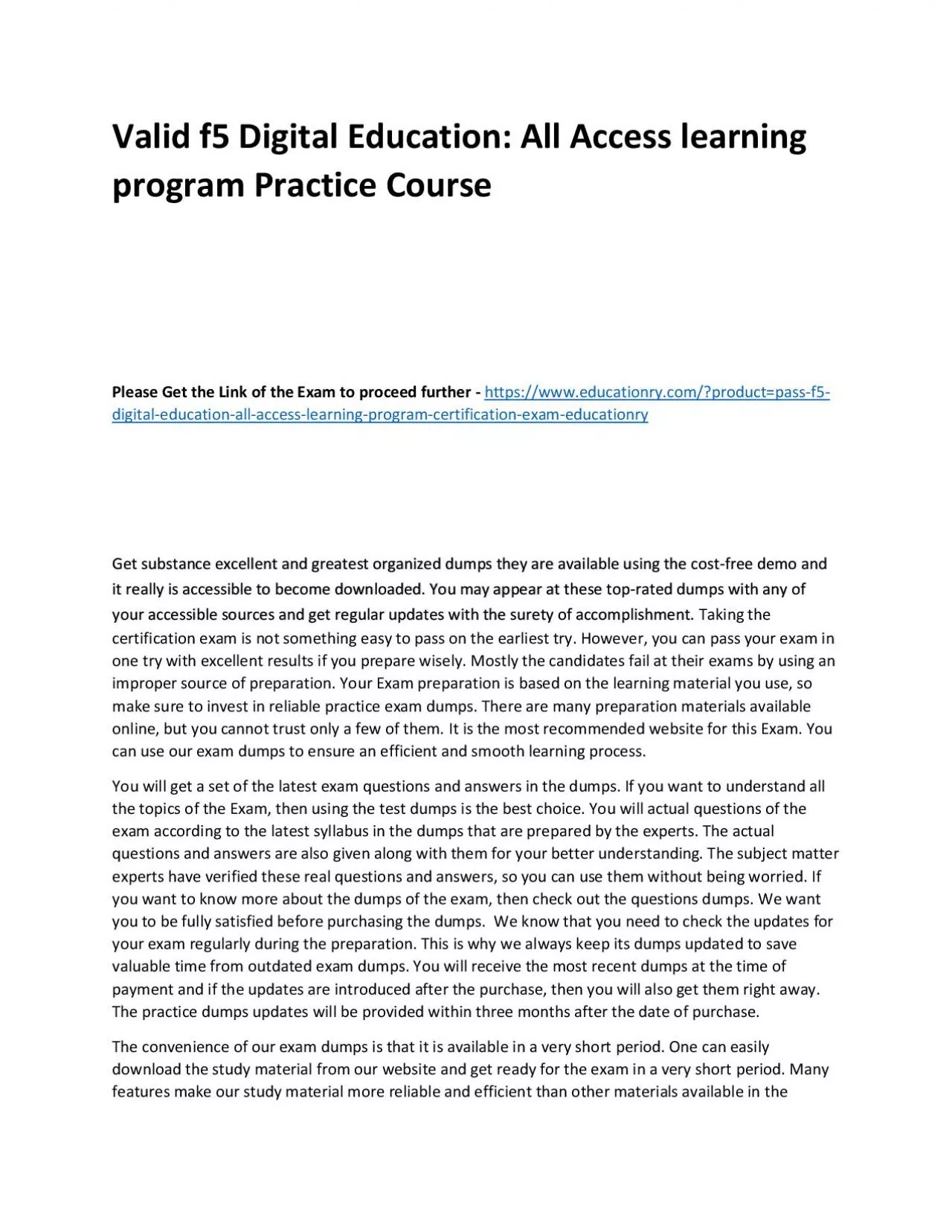 PDF-f5 Digital Education: All Access learning program