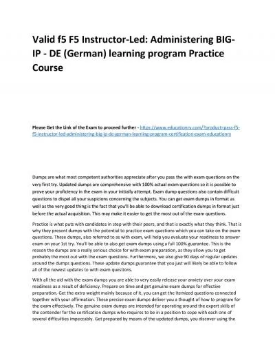 f5 F5 Instructor-Led: Administering BIG-IP - DE (German) learning program