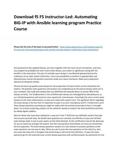 f5 F5 Instructor-Led: Automating BIG-IP with Ansible learning program