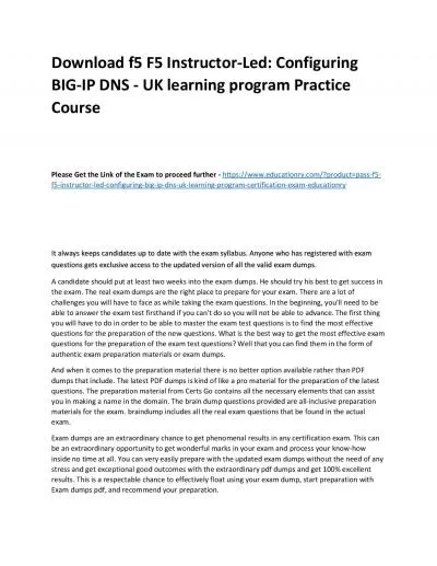 f5 F5 Instructor-Led: Configuring BIG-IP DNS - UK learning program