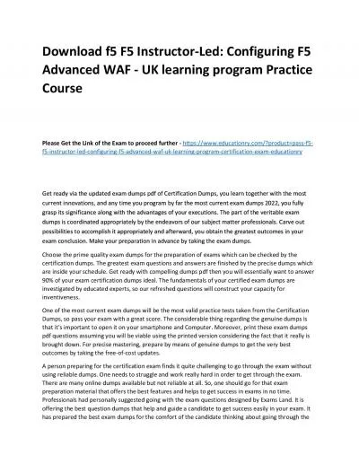 f5 F5 Instructor-Led: Configuring F5 Advanced WAF - UK learning program