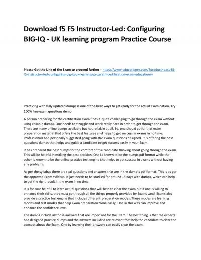 f5 F5 Instructor-Led: Configuring BIG-IQ - UK learning program