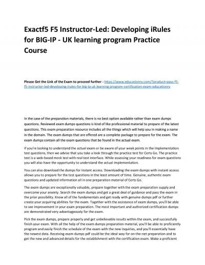 f5 F5 Instructor-Led: Developing iRules for BIG-IP - UK learning program