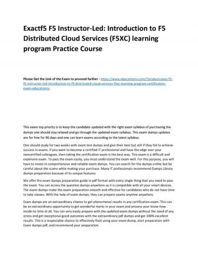 f5 F5 Instructor-Led: Introduction to F5 Distributed Cloud Services (F5XC) learning program